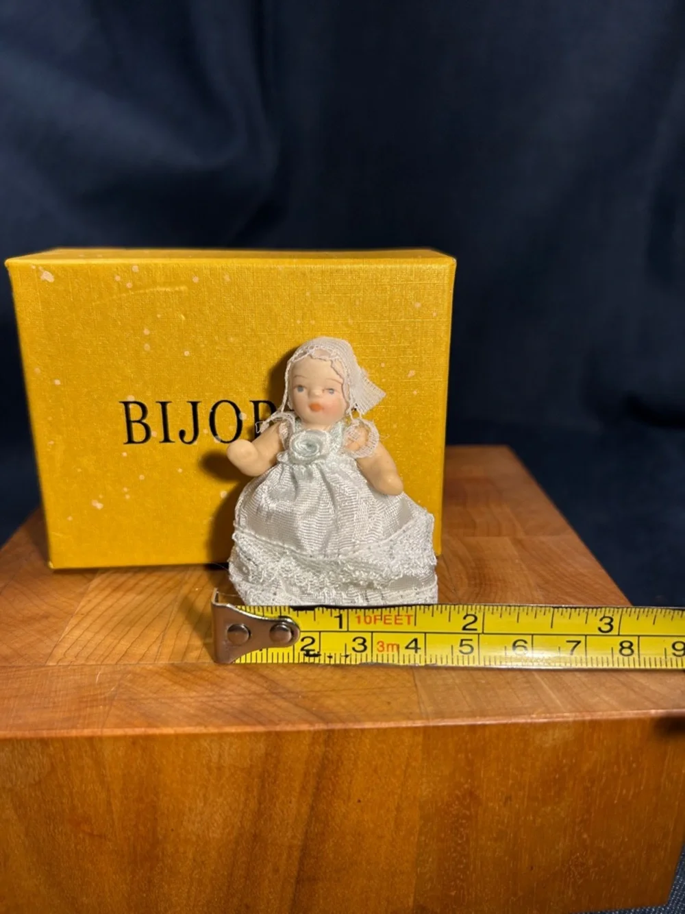 Bijorca porcelain mini doll hand painted with outfit